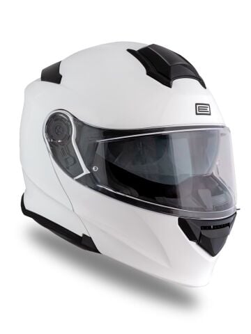 Origine Delta Basic Beyaz Güneş Vizörlü Çene Açılır Kask Şeffaf Camlı