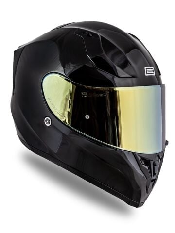 Origine Strada Parlak Siyah Güneş Vizörlü Kask Gökkuşağı Camlı
