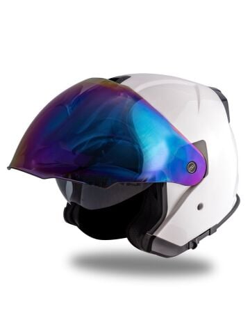 Palio 2.0 Beyaz Güneş Vizörlü Açık Kask