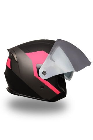 Palio 2.0 Eko Mat Siyah-Pembe Açık Kask