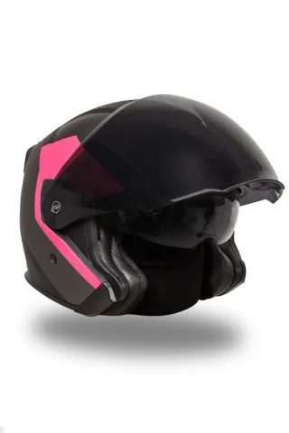 Palio 2.0 Eko Mat Siyah-Pembe Açık Kask