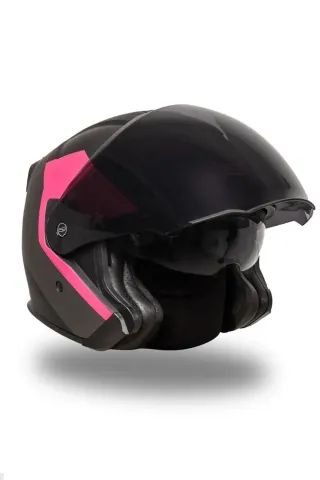 Origine Palio 2.0 Eko Mat Siyah-Pembe Açık Kask Siyah Camlı