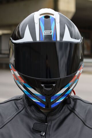 Origine Dinamo Foolish Siyah-Beyaz-Mavi Kask Siyah Camlı XS