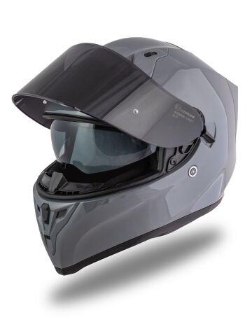 Origine Strada Nardo Gri Güneş Vizörlü Kask Siyah Camlı L