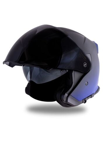 Palio 2.0 DeepSky Mat Siyah-Navy Mavi Güneş Vizörlü Açık Kask
