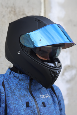 Strada Mat Siyah Kask (Güneş Vizörlü)