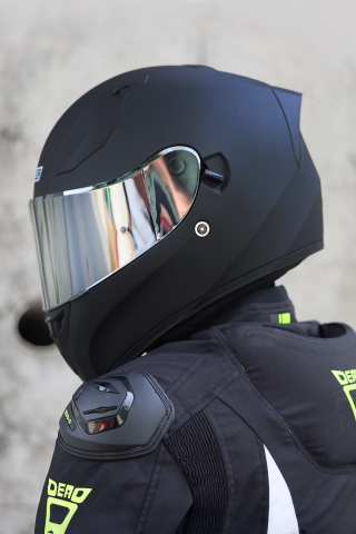 Strada Mat Siyah Güneş Vizörlü Kask Iridium Gri Camlı