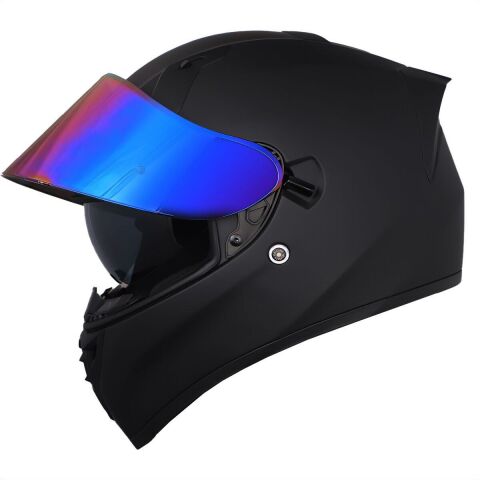 Strada Mat Siyah Kask (Güneş Vizörlü) S