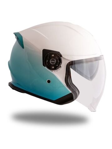 Origine Palio 2.0 DeepSky Mavi-Beyaz Güneş Vizörlü Açık Kask Şeffaf Camlı