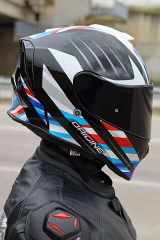 Origine Dinamo Foolish Siyah-Beyaz-Mavi Kask Siyah Camlı S