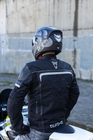 Strada Hardcore Mat Titanyum-Beyaz-Siyah Kask (Güneş Vizörlü)
