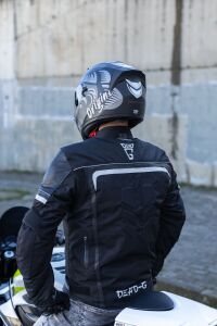 Strada Hardcore Mat Titanyum-Beyaz-Siyah Kask (Güneş Vizörlü) L