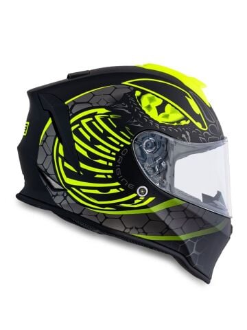 Dinamo Fighter Mat Siyah-Antrasit-Sarı Kask