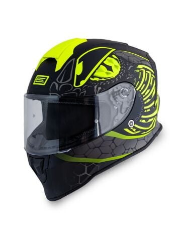 Dinamo Fighter Mat Siyah-Antrasit-Sarı Kask