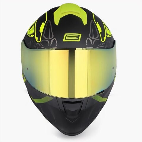 Dinamo Fighter Mat Siyah-Antrasit-Sarı Kask