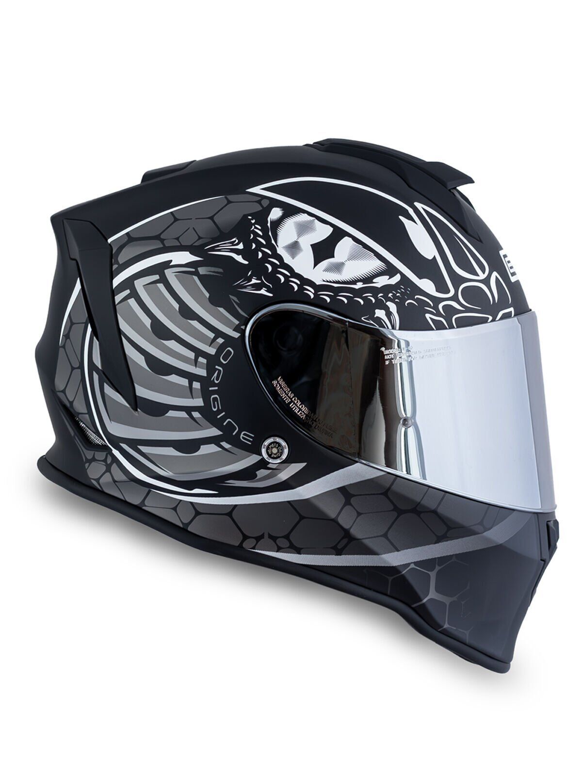 Dinamo Fighter Mat Siyah-Titanium-Beyaz Kask