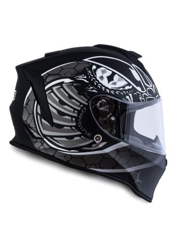 Dinamo Fighter Mat Siyah-Titanium-Beyaz Kask