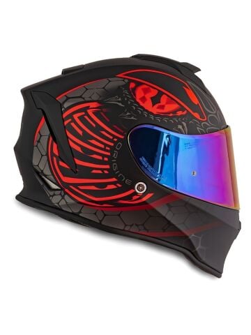 Dinamo Fighter Mat Siyah-Antrasit-Kırmızı Kask