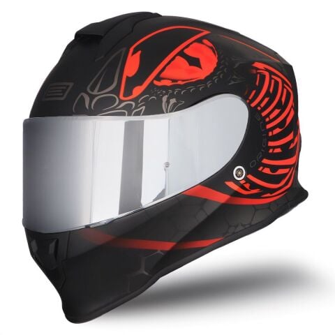 Dinamo Fighter Mat Siyah-Antrasit-Kırmızı Kask