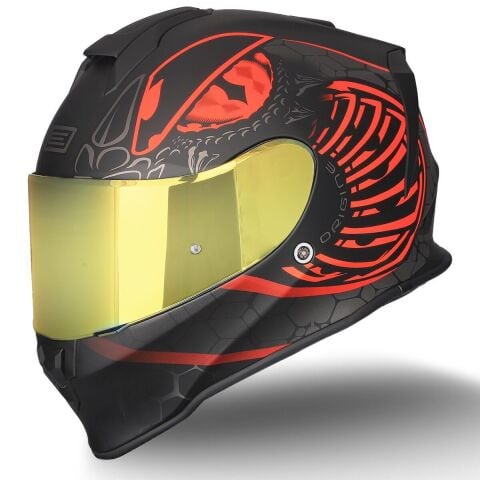 Dinamo Fighter Mat Siyah-Antrasit-Kırmızı Kask
