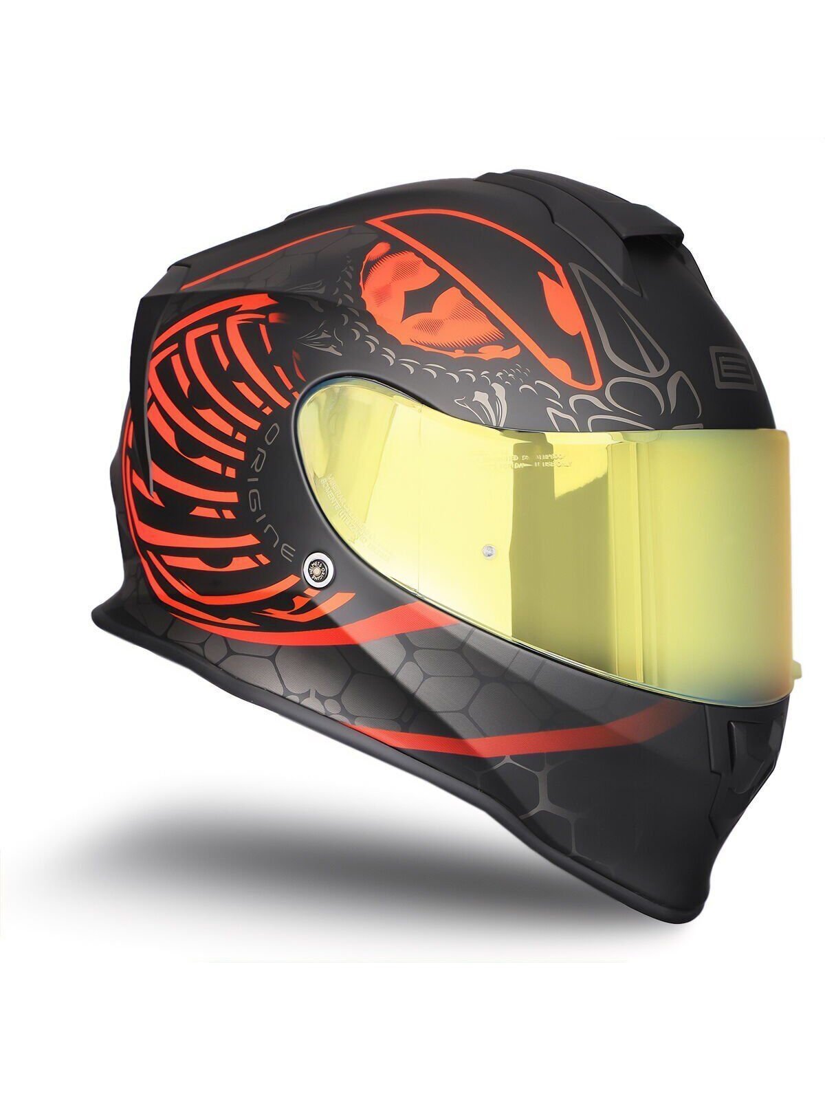 Dinamo Fighter Mat Siyah-Antrasit-Kırmızı Kask Iridium Sarı Camlı