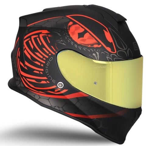 Dinamo Fighter Mat Siyah-Antrasit-Kırmızı Kask
