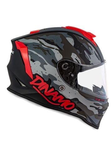 Dinamo Camo Siyah-Titanium-Kırmızı Kask