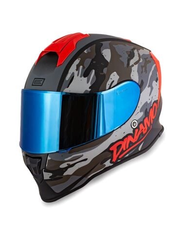 Dinamo Camo Siyah-Titanium-Kırmızı Kask