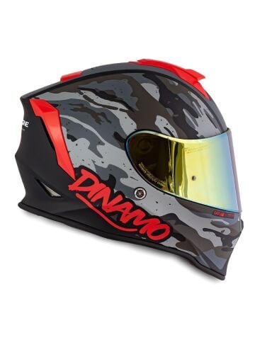 Origine Dinamo Camo Siyah-Titanium-Kırmızı Kask Sarı Camlı