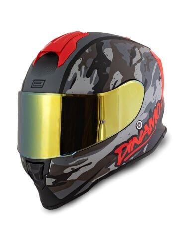 Dinamo Camo Siyah-Titanium-Kırmızı Kask