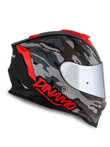 Dinamo Camo Siyah-Titanium-Kırmızı Kask