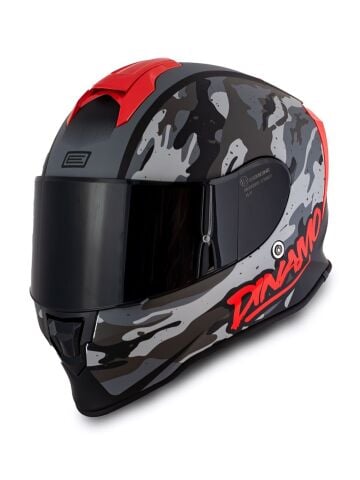Dinamo Camo Siyah-Titanium-Kırmızı Kask