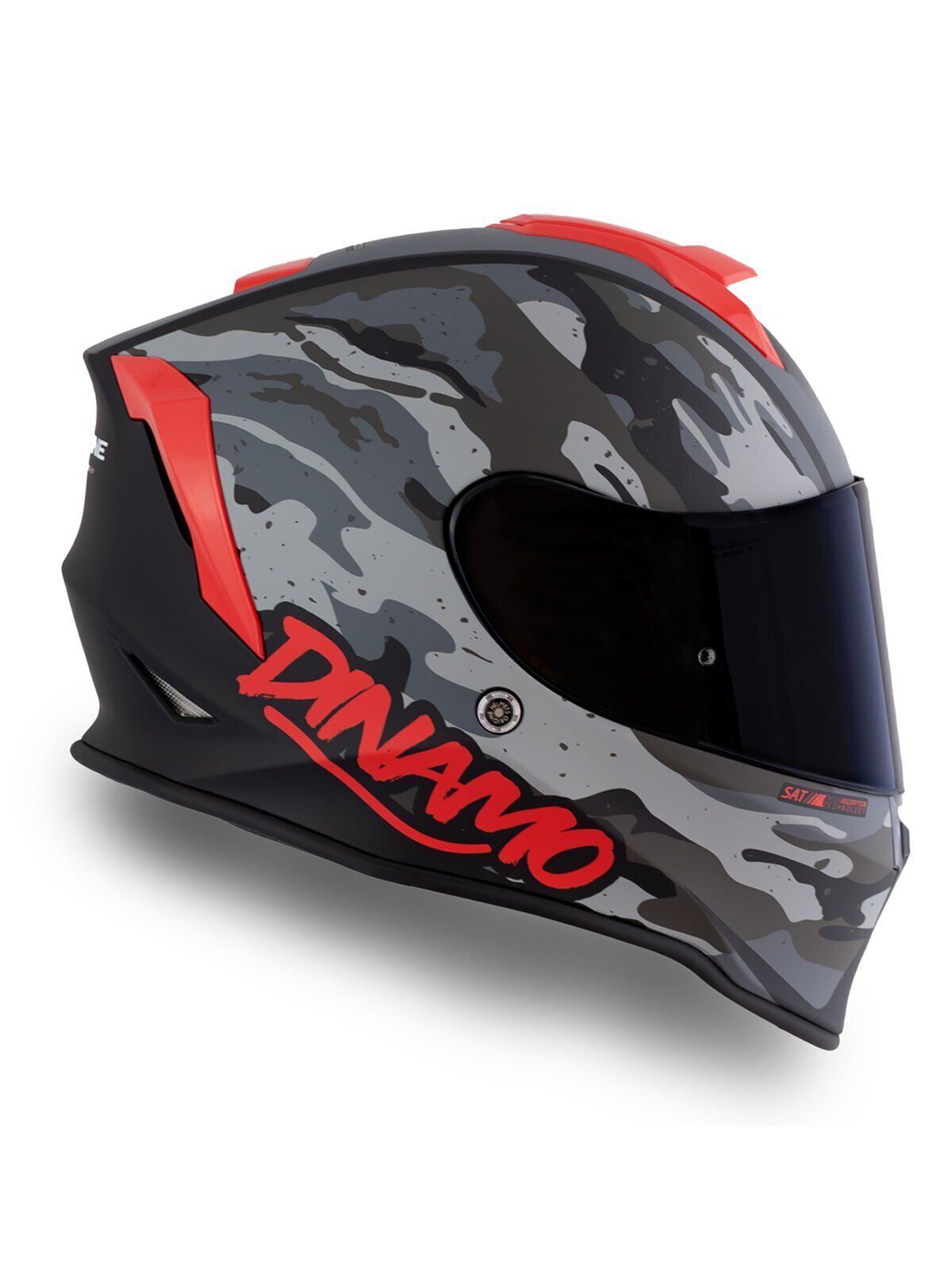 Dinamo Camo Siyah-Titanium-Kırmızı Kask