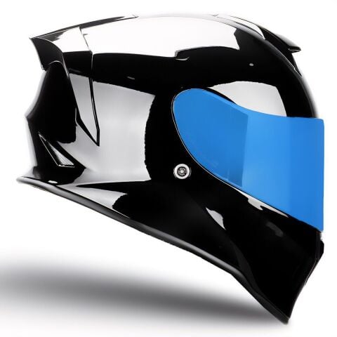Origine Dinamo Evo Parlak Siyah Kask Mavi Camlı